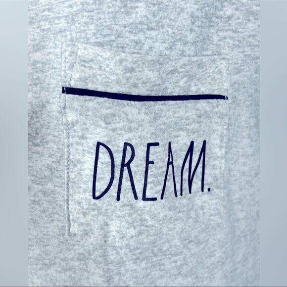 Rae Dunn Dream Heather Gray Long Sleeve Button Front Pajama Shirt Size Large - Picture 8 of 13